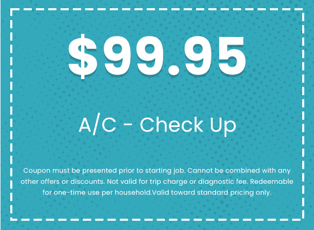 $99.95 A/C check-up coupon for HVAC services offered by Mid Florida A/C, emphasizing savings on residential air conditioning maintenance.
