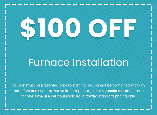 $100 off coupon for furnace installation by Mid Florida A/C, highlighting savings on HVAC services in DeBary and Melbourne, Florida.